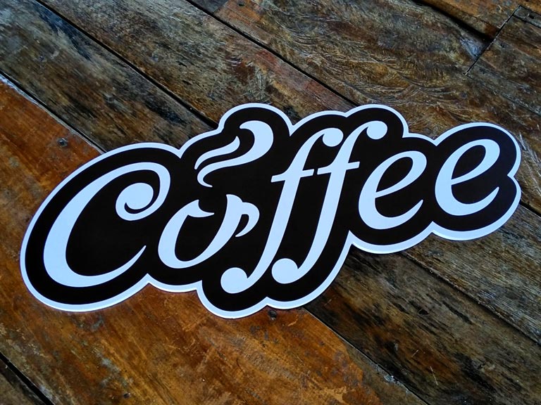 ป้ายร้านกาแฟ วินเทจ Coffee