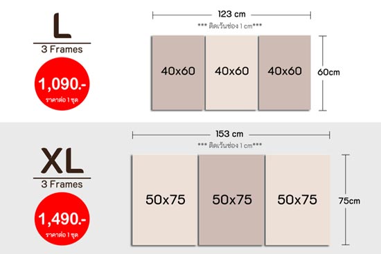 รูปติดผนัง 3 ชิ้น ราคา