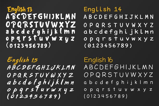 แบบฟอนต์ทำป้าย ตัวอักษรทำป้าย ภาษาอังกฤษ แปลกๆ